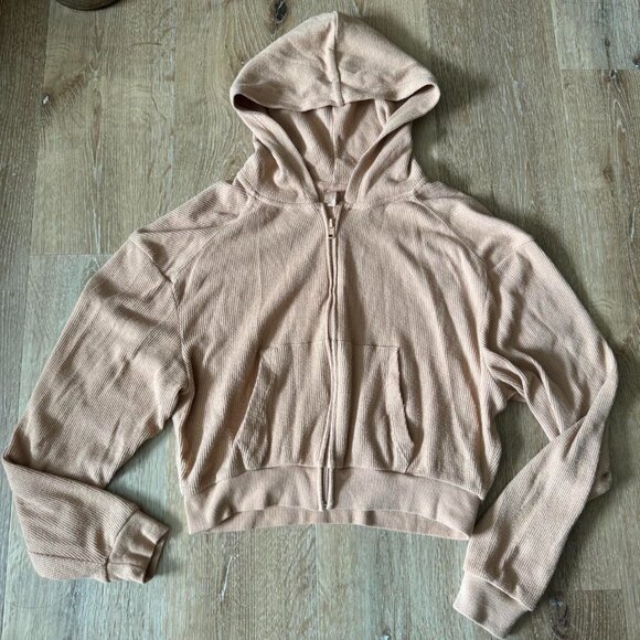 SKIMS Tops - Skims Waffle Crop Hoodie neutral color size medium